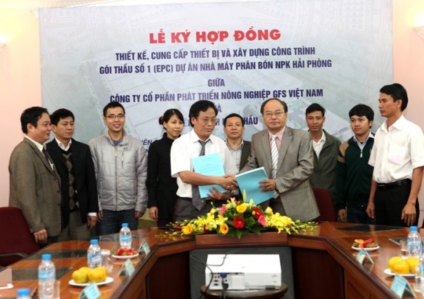 Lễ ký kết công bố gói thầu số 1 (EPC) giữa Công ty cổ phần phát triển nông nghiệp GFS Việt Nam và các nhà thầu liên doanh